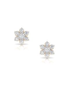 Radiating Floral Diamond Studs