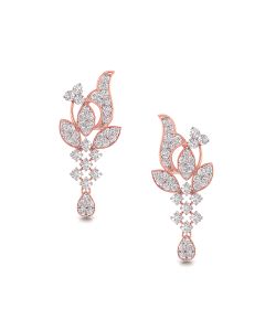 Floral Art Diamond Diamond Earrings