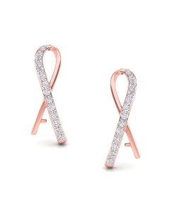 Sparkling Loop Diamond Stud Earrings