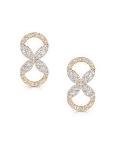 Floral Circle Diamond Earring