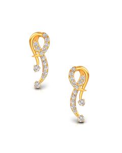 Glittering Vine Diamond Earrings