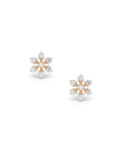 Dazzling Floral Gold Diamond Studs