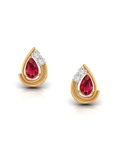 Ruby Glow Diamond Studs