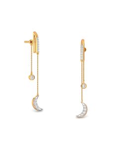 Designer Crescent Diamond Danglers