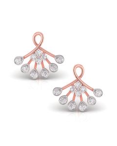 Floral Charm Diamond Stud Earrings