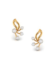 Contemporary Flower Diamond Studs