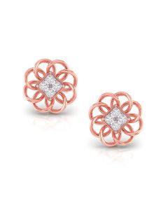 Glimmering Flower Stud Earrings