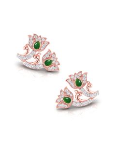 Emerald Bloom DiamondStud Earrings