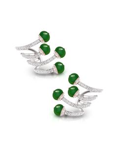 Emerald Glow Diamond Studs