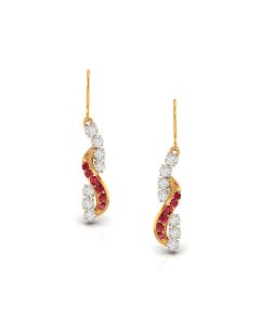 Ruby Red Diamond Earrings