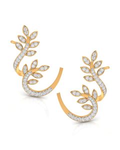 Floral Charm Diamond & Gold Earrings