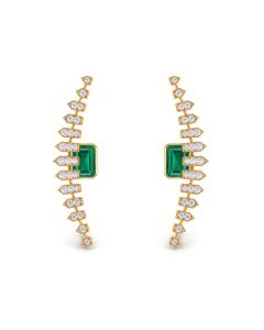 Fashionable Diamond Emerald Earrings