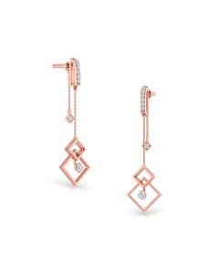 Exotic Overlapping Rose Gold Diamond Danglers