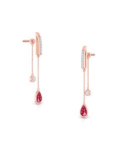 Hanging Gemstone Teardrop Diamond Earrings