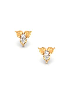 Charming Floral Shine Diamond Studs