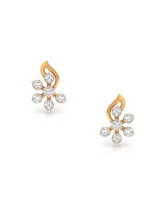 Floral Glow Diamond Stud Earrings