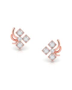 Triple Square Diamond Studs