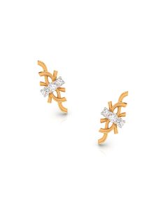 Sparkling Leaf Diamond Earrings