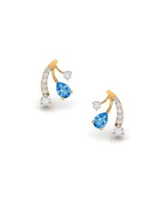 Turquoise Charm Diamond Stud Earrings