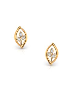 Elegant Leaf Diamond Studs