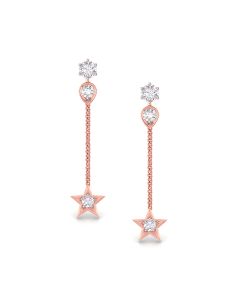 Pretty Rose Gold Diamond Earrings