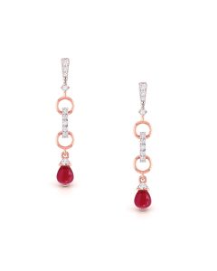 Twinkling Ruby Drop Earrings