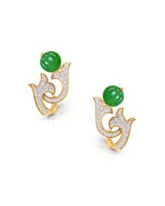 Emerald Charm Diamond Studs