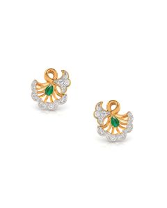 Sophisticated Emerald Diamond Studs