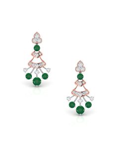 Twinkling Emerald Diamond Earrings