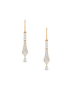 Stylish Gold Diamond Earrings