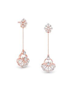 Enticing Long Diamond Drop Earrings