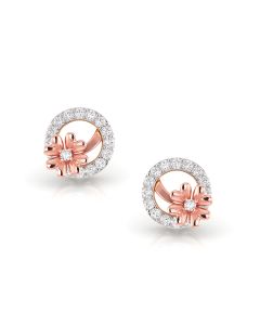 Floral Motif Diamond Earrings