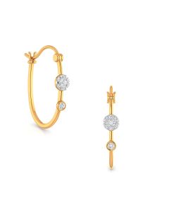 Gold Diamond Huggie Hoop Earrings