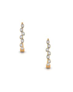 Leafy Trail Diamond Hoop Earrings