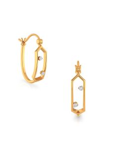 Charming Dots Diamond Huggie Hoops