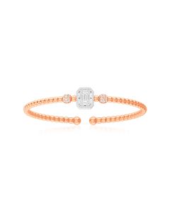 Elegant Rose Gold Cuff Diamond Bracelet