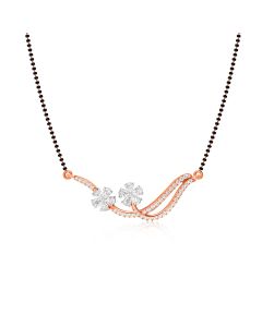 Twin Flower Curve Diamond Mangalsutra