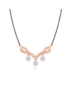 Triple Floral Charm Diamond Mangalsutra