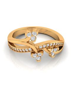 Elegant Floral Vine Diamond Ring