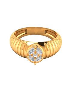 Textured Band Glowing Diamond Ring