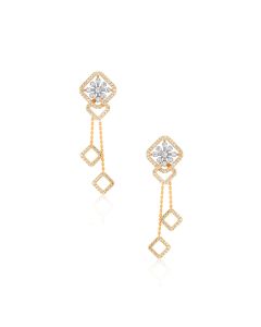 Double Droplet Diamond Earrings