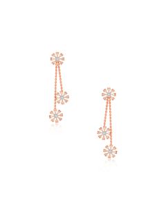 Triple Floral Charm Diamond Earrings