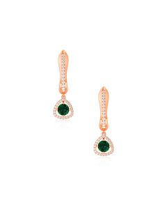 Charm Emerald Drop Diamond Earrings