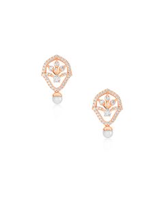 Pleasing Rose Gold Diamond Stud Earrings