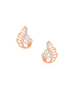 Endearing Rose Diamond Gold Studs