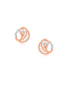 Attractive Rose Gold Diamond Stud Earrings