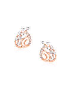 Contemporary Diamond Rose Gold Studs