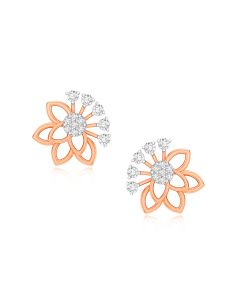 Sparkling Rose Gold Diamond Studs