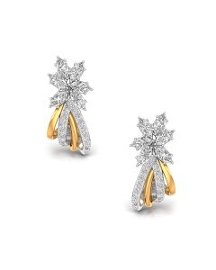 Glimmering Flower Diamond Stud Earrings