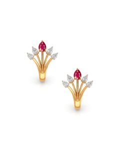 Shimmering buds diamond studs